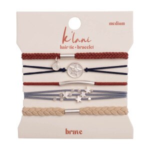 K'lani brave america collection red white and blue hair tie bracelets